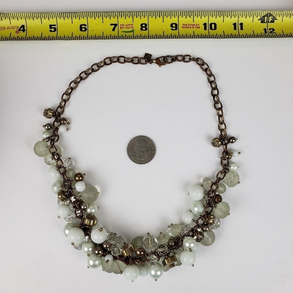 Banana Republic Pearl Crystal Frosted Beaded Statement Necklace - Picture 11 of 12